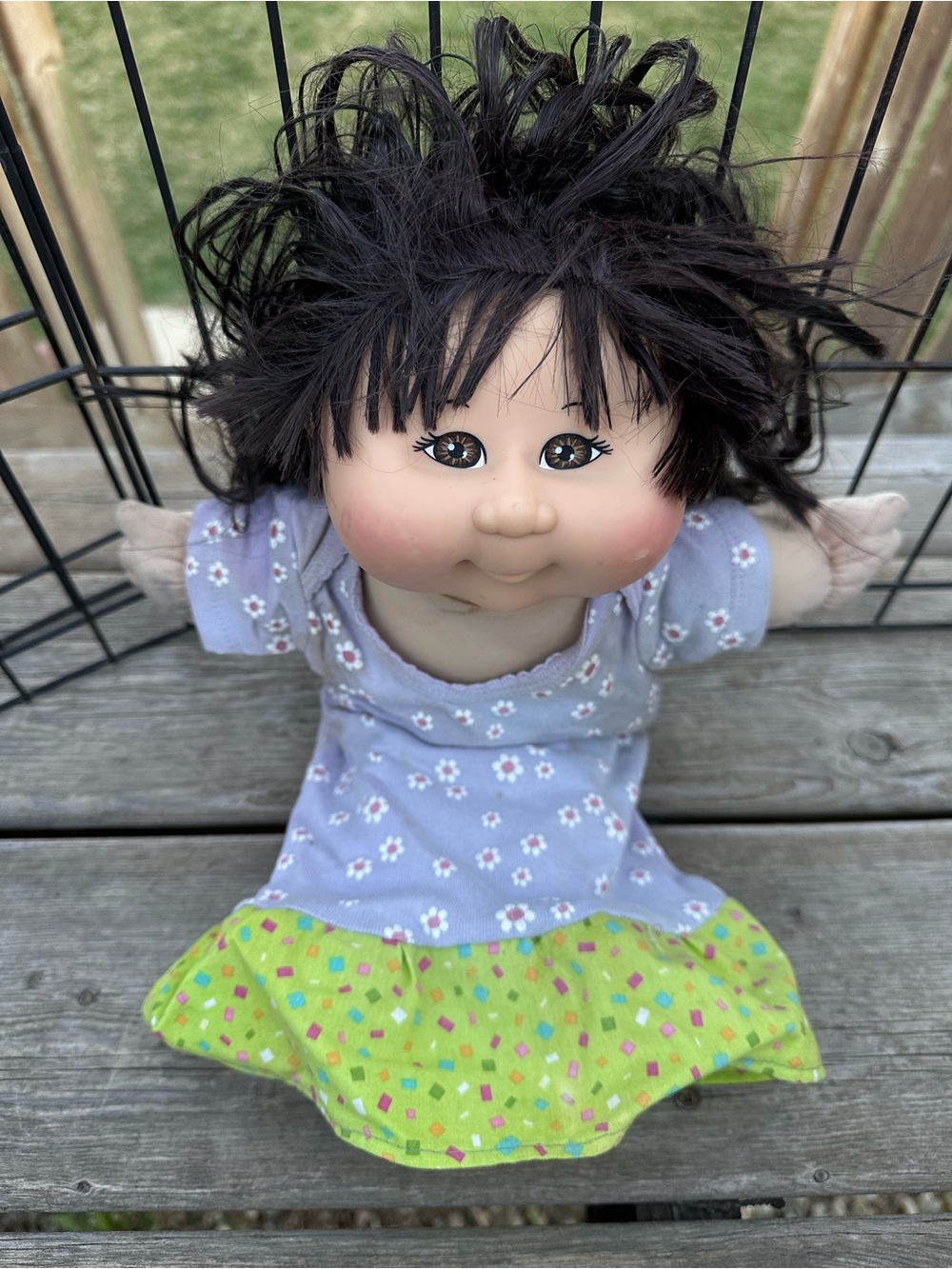 Cabbage Patch Kids Soft Body Doll Black Hair Purple Dress 2012 OAA Inc - Picture 2 of 7